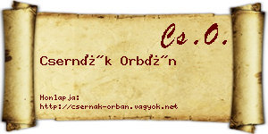 Csernák Orbán névjegykártya